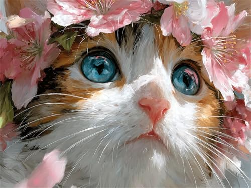 Diamond Painting Katze Diamond Painting Kinder, 5D Diamant Kunst Blume Diamant Malerei Set Cross Stickerei Malerei Set, Bastelset Erwachsene Geschenke, für Wohnzimmer Deko Schlafzimmer 100x70 cm K-869 Diamond Painting Katze Diamond Painting Kinder, 5D Diamant Kunst Blume Diamant Malerei Set Cross Stickerei Malerei Set, Bastelset Erwachsene Geschenke, für Wohnzimmer Deko Schlafzimmer 100x70 cm K-869 von YOOYLLCY