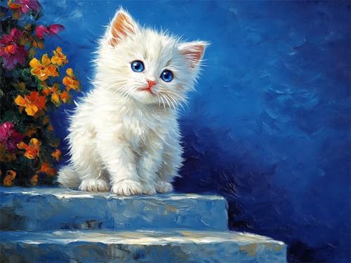 Diamond Painting Katze Diamond Painting Kinder, 5D Diamant Kunst Blume Diamant Malerei Set Cross Stickerei Malerei Set, Bastelset Erwachsene Geschenke, für Wohnzimmer Deko Schlafzimmer 100x70 cm K-819 Diamond Painting Katze Diamond Painting Kinder, 5D Diamant Kunst Blume Diamant Malerei Set Cross Stickerei Malerei Set, Bastelset Erwachsene Geschenke, für Wohnzimmer Deko Schlafzimmer 100x70 cm K-819 von YOOYLLCY