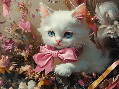 Diamond Painting Katze Diamond Painting Kinder, 5D Diamant Kunst Blume Diamant Malerei Set Cross Stickerei Malerei Set, Bastelset Erwachsene Geschenke, für Wohnzimmer Deko Schlafzimmer 60x45 cm K-8606 Diamond Painting Katze Diamond Painting Kinder, 5D Diamant Kunst Blume Diamant Malerei Set Cross Stickerei Malerei Set, Bastelset Erwachsene Geschenke, für Wohnzimmer Deko Schlafzimmer 60x45 cm K-8606 von YOOYLLCY