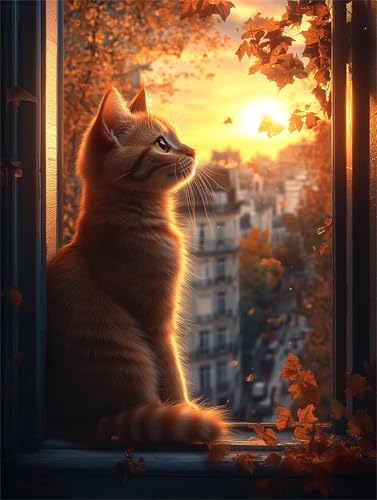 Diamond Painting Katze Diamond Painting Kinder, 5D Diamant Kunst Sonnenuntergang Diamant Malerei Set Cross Stickerei Malerei Set, DIY Bastelset Erwachsene Geschenke, für Wohnzimmer Deko 100x70 cm K-79 Diamond Painting Katze Diamond Painting Kinder, 5D Diamant Kunst Sonnenuntergang Diamant Malerei Set Cross Stickerei Malerei Set, DIY Bastelset Erwachsene Geschenke, für Wohnzimmer Deko 100x70 cm K-79 von YOOYLLCY