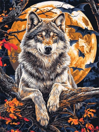 Diamond Painting Mond Diamond Painting Kinder, Diamant Kunst Wolf Diamant Malerei Set Cross Stickerei Malerei Set, DIY Bastelset Erwachsene Geschenke, für Wohnzimmer Deko Schlafzimmer 100x70 cm K-699 Diamond Painting Mond Diamond Painting Kinder, Diamant Kunst Wolf Diamant Malerei Set Cross Stickerei Malerei Set, DIY Bastelset Erwachsene Geschenke, für Wohnzimmer Deko Schlafzimmer 100x70 cm K-699 von YOOYLLCY