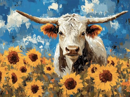 Diamond Painting Ochse Diamond Painting Kinder, 5D Diamant Kunst Sonnenblume Diamant Malerei Set Cross Stickerei Malerei Set, DIY Bastelset Erwachsene Geschenke, für Wohnzimmer Deko 100x70 cm K-219 Diamond Painting Ochse Diamond Painting Kinder, 5D Diamant Kunst Sonnenblume Diamant Malerei Set Cross Stickerei Malerei Set, DIY Bastelset Erwachsene Geschenke, für Wohnzimmer Deko 100x70 cm K-219 von YOOYLLCY