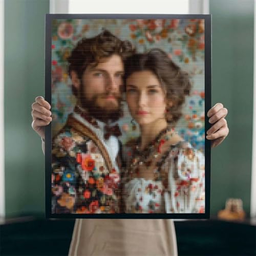 Diamond Painting Personalisiert, Diamond Painting Eigenes Foto, 5D Diamant Malerei Bilder Erwachsene, Selbst Gestalten DIY Malen Nach Zahlen Personalisiert Geschenk für Home Wand Décor 100x200cm K-22 von YOOYLLCY