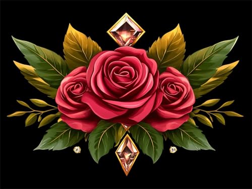 Diamond Painting Rose Diamond Painting Kinder, Diamant Kunst Blume Diamant Malerei Set Cross Stickerei Malerei Set, DIY Bastelset Erwachsene Geschenke, für Wohnzimmer Deko Schlafzimmer 60x45 cm K-716 Diamond Painting Rose Diamond Painting Kinder, Diamant Kunst Blume Diamant Malerei Set Cross Stickerei Malerei Set, DIY Bastelset Erwachsene Geschenke, für Wohnzimmer Deko Schlafzimmer 60x45 cm K-716 von YOOYLLCY