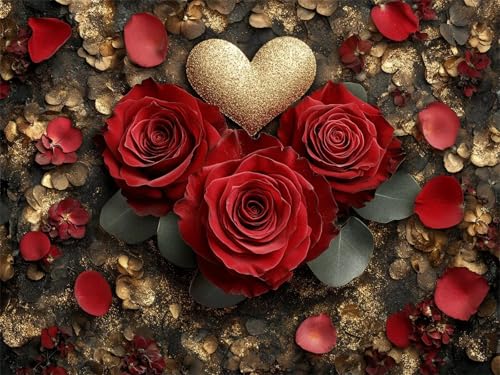 Diamond Painting Rose Diamond Painting Kinder, Diamant Kunst Blume Diamant Malerei Set Cross Stickerei Malerei Set, DIY Bastelset Erwachsene Geschenke, für Wohnzimmer Deko Schlafzimmer 60x45 cm K-746 Diamond Painting Rose Diamond Painting Kinder, Diamant Kunst Blume Diamant Malerei Set Cross Stickerei Malerei Set, DIY Bastelset Erwachsene Geschenke, für Wohnzimmer Deko Schlafzimmer 60x45 cm K-746 von YOOYLLCY