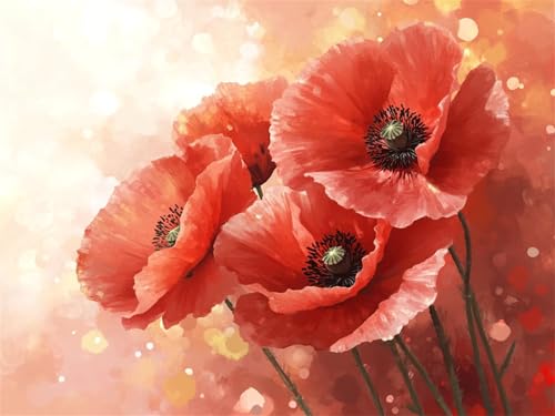 Diamond Painting Rot Diamond Painting Kinder, Diamant Kunst Mohn Diamant Malerei Set Cross Stickerei Malerei Set, DIY Bastelset Erwachsene Geschenke, für Wohnzimmer Deko Schlafzimmer 100x70 cm K-359 Diamond Painting Rot Diamond Painting Kinder, Diamant Kunst Mohn Diamant Malerei Set Cross Stickerei Malerei Set, DIY Bastelset Erwachsene Geschenke, für Wohnzimmer Deko Schlafzimmer 100x70 cm K-359 von YOOYLLCY