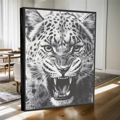 Diamond Painting Tier Diamant Painting Bilder Kinder Leopard Diamant Malerei Set, DIY Mosaikherstellung Bastelset Erwachsene, 5D Diamantmalerei Bilder als Geschenk für Home Wand Décor 100x70cm M-575 von YOOYLLCY