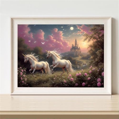 Diamond Painting Tier Diamant Painting Bilder Kinder Pferd Diamant Malerei Set, DIY Mosaikherstellung Bastelset Erwachsene, 5D Diamantmalerei Bilder Arts als Geschenk für Home Wand Décor 30x20cm M-601 von YOOYLLCY