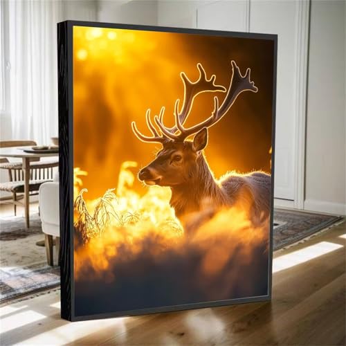 Diamond Painting Tier Diamant Painting Bilder Kinder Reh Diamant Malerei Set, DIY Mosaikherstellung Bastelset Erwachsene, 5D Diamantmalerei Bilder Arts als Geschenk für Home Wand Décor 100x70cm M-599 von YOOYLLCY