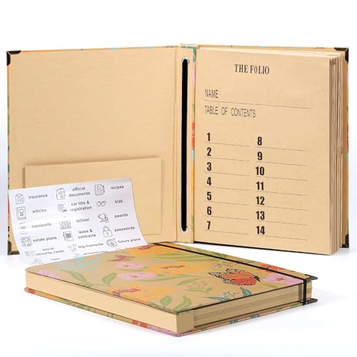 Organizer für wichtige Dokumente, Folio-Ordner mit Taschen, Fächermappe für wichtige Papiere, Notfallordner, Geburtsurkunden, Sozialversicherungskarten, Testamente, Zertifikate und Pässe Organizer für wichtige Dokumente, Folio-Ordner mit Taschen, Fächermappe für wichtige Papiere, Notfallordner, Geburtsurkunden, Sozialversicherungskarten, Testamente, Zertifikate und Pässe von YOPCDJ