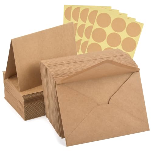 YOPEUC 50er-Set Klappkarten Blanko Mit Umschlag, Naturlederfarbe Klappkarten Blanko, Blank Cards and Envelopes Eignet Sich für Einladungskarten, Kunsthandwerkskarten und Ähnliche Anwendungen YOPEUC 50er-Set Klappkarten Blanko Mit Umschlag, Naturlederfarbe Klappkarten Blanko, Blank Cards and Envelopes Eignet Sich für Einladungskarten, Kunsthandwerkskarten und Ähnliche Anwendungen von YOPEUC