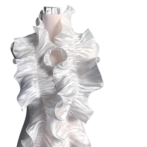 1 Yard Big Wave Spitzenstoff – Plissee-Netz-Organza for DIY-Styling und Rüschenkleid-Accessoires(black) von YOPI