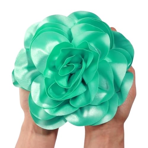 19 cm große, handgefertigte Kopfbedeckung mit Satinblumen for Bühnenauftritte und Studiofotografie(Aqua) von YOPI
