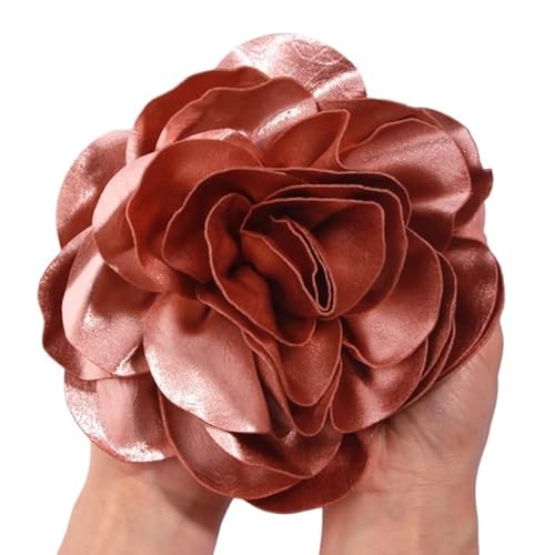 19 cm große, handgefertigte Kopfbedeckung mit Satinblumen for Bühnenauftritte und Studiofotografie(Dusty Pink) von YOPI