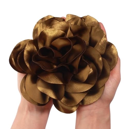 19 cm große, handgefertigte Kopfbedeckung mit Satinblumen for Bühnenauftritte und Studiofotografie(Gold Green) von YOPI