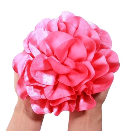 19 cm große, handgefertigte Kopfbedeckung mit Satinblumen for Bühnenauftritte und Studiofotografie(Hot Pink) von YOPI