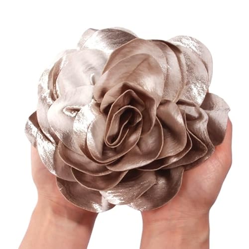 19 cm große, handgefertigte Kopfbedeckung mit Satinblumen for Bühnenauftritte und Studiofotografie(Light Khaki) von YOPI