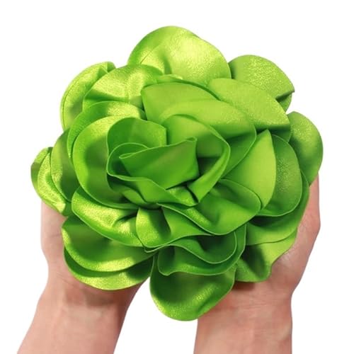 19 cm große, handgefertigte Kopfbedeckung mit Satinblumen for Bühnenauftritte und Studiofotografie(Lime) von YOPI
