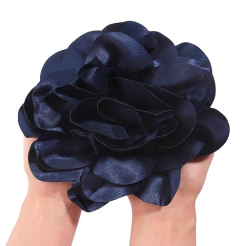 19 cm große, handgefertigte Kopfbedeckung mit Satinblumen for Bühnenauftritte und Studiofotografie(Navy) von YOPI