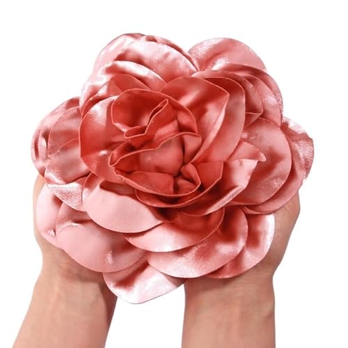 19 cm große, handgefertigte Kopfbedeckung mit Satinblumen for Bühnenauftritte und Studiofotografie(Old Pink) von YOPI