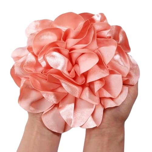19 cm große, handgefertigte Kopfbedeckung mit Satinblumen for Bühnenauftritte und Studiofotografie(Peach) von YOPI