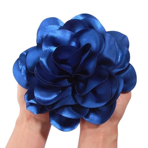 19 cm große, handgefertigte Kopfbedeckung mit Satinblumen for Bühnenauftritte und Studiofotografie(Royal Blue) von YOPI