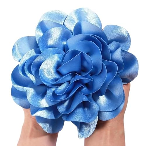 19 cm große, handgefertigte Kopfbedeckung mit Satinblumen for Bühnenauftritte und Studiofotografie(Sky Blue) von YOPI