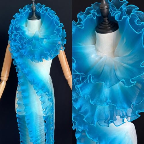 2 Yard Volant-Wellen-Spitzenstoff – 12 cm breiter Falten-Netz-Organza for DIY-Styling und Nähen von Rüschen-Kleid-Accessoires(Lila) von YOPI