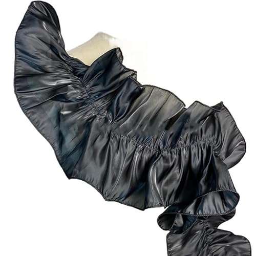 3 Yards Spitzenstoff mit großer Wellenstruktur – weicher, wasserleichter Satin-Rüschen-Plisseebesatz for selbstgemachte Kleider und Tanzkostüm-Accessoires(Color 1) von YOPI