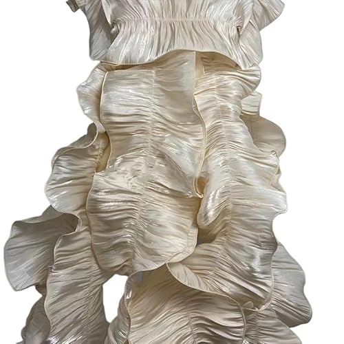 3 Yards Spitzenstoff mit großer Wellenstruktur – weicher, wasserleichter Satin-Rüschen-Plisseebesatz for selbstgemachte Kleider und Tanzkostüm-Accessoires(Color 5) von YOPI