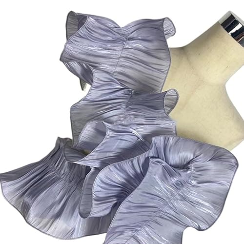 3 Yards Spitzenstoff mit großer Wellenstruktur – weicher, wasserleichter Satin-Rüschen-Plisseebesatz for selbstgemachte Kleider und Tanzkostüm-Accessoires(Color 8) von YOPI