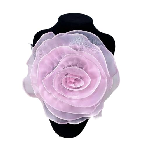 3D-Organza-Stoff, künstliche Rosenblumen, Aufnäher – 27 cm, Hochzeitskleid, Halsdekoration, DIY-Nähapplikation(Gold) von YOPI