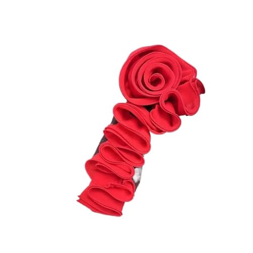 3D-Organza-Stoff, künstliche Rosenblumen, Aufnäher – 27 cm, Hochzeitskleid, Halsdekoration, DIY-Nähapplikation(Orange) von YOPI