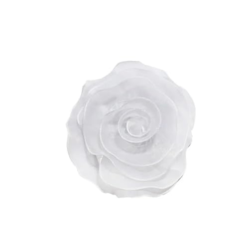 3D-Organza-Stoff, künstliche Rosenblumen, Aufnäher – 27 cm, Hochzeitskleid, Halsdekoration, DIY-Nähapplikation(Weiß) von YOPI