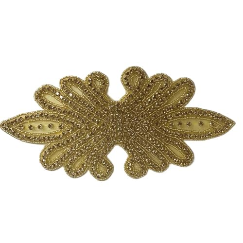 AB Silber Strass Blumen Applikation Patches - Aufbügeln/Aufnähen auf Hochzeitskleid Accessoires for Kleidung Dekoration(Brown) von YOPI