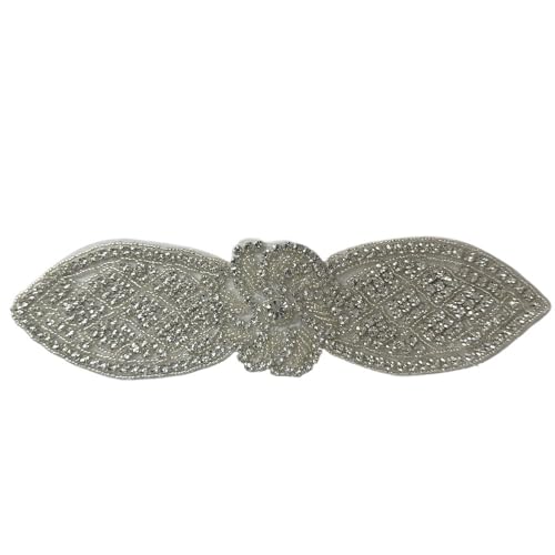 AB Silber Strass Blumen Applikation Patches - Aufbügeln/Aufnähen auf Hochzeitskleid Accessoires for Kleidung Dekoration(Fluorescent Green) von YOPI