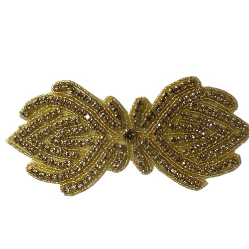 AB Silber Strass Blumen Applikation Patches - Aufbügeln/Aufnähen auf Hochzeitskleid Accessoires for Kleidung Dekoration(Lemon yellow) von YOPI