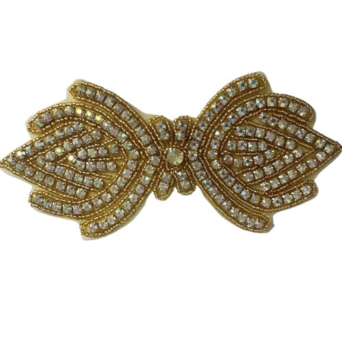 AB Silber Strass Blumen Applikation Patches - Aufbügeln/Aufnähen auf Hochzeitskleid Accessoires for Kleidung Dekoration(MAROON) von YOPI