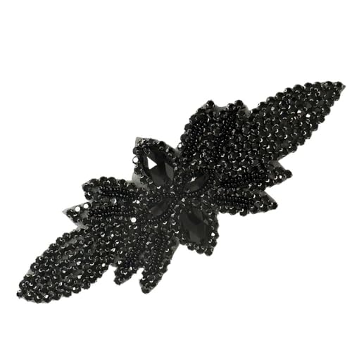 AB Silber Strass Blumen Applikation Patches - Aufbügeln/Aufnähen auf Hochzeitskleid Accessoires for Kleidung Dekoration(NICKEL) von YOPI