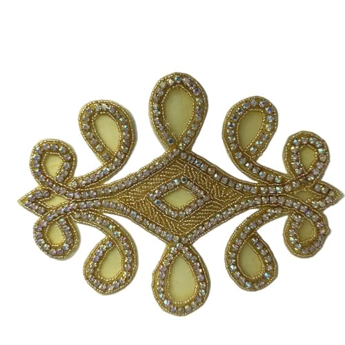 AB Silber Strass Blumen Applikation Patches - Aufbügeln/Aufnähen auf Hochzeitskleid Accessoires for Kleidung Dekoration(Silver) von YOPI