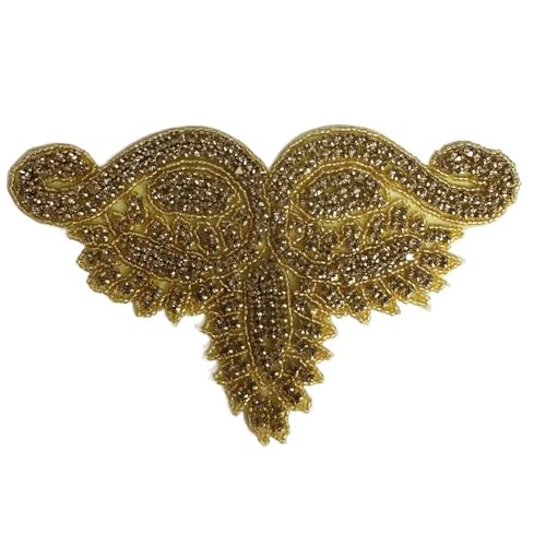 AB Silber Strass Blumen Applikation Patches - Aufbügeln/Aufnähen auf Hochzeitskleid Accessoires for Kleidung Dekoration(Transparent) von YOPI