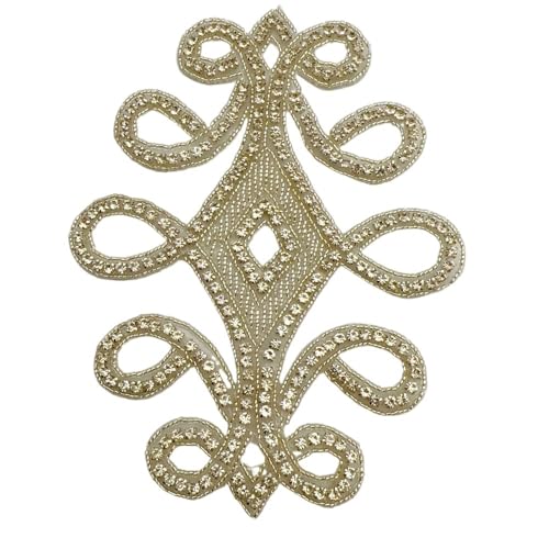 AB Silber Strass Blumen Applikation Patches - Aufbügeln/Aufnähen auf Hochzeitskleid Accessoires for Kleidung Dekoration(VIOLET) von YOPI