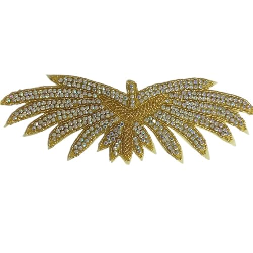 AB Silber Strass Blumen Applikation Patches - Aufbügeln/Aufnähen auf Hochzeitskleid Accessoires for Kleidung Dekoration(Weiß) von YOPI