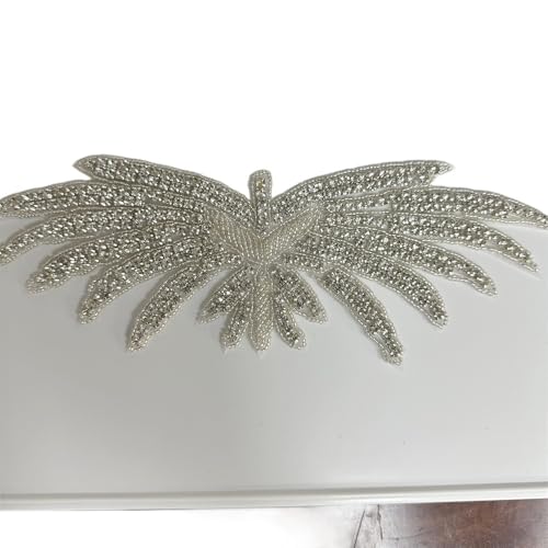 AB Silber Strass Blumen Applikation Patches - Aufbügeln/Aufnähen auf Hochzeitskleid Accessoires for Kleidung Dekoration(black) von YOPI
