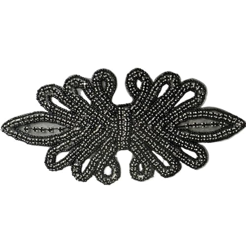 AB Silber Strass Blumen Applikation Patches - Aufbügeln/Aufnähen auf Hochzeitskleid Accessoires for Kleidung Dekoration(pink) von YOPI