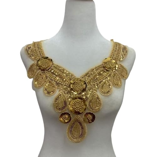 Atemberaubender Kragen mit goldenen Pailletten – elegantes Kleidungsaccessoire for besondere Anlässe(Color 11) von YOPI