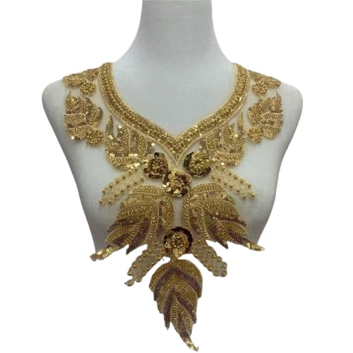 Atemberaubender Kragen mit goldenen Pailletten – elegantes Kleidungsaccessoire for besondere Anlässe(Color 2) von YOPI