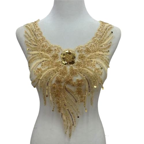 Atemberaubender Kragen mit goldenen Pailletten – elegantes Kleidungsaccessoire for besondere Anlässe(Color 7) von YOPI