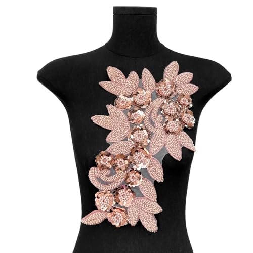 Bestickte Aufnäher mit Blumen – 3D-Blumenapplikation for Kleidung – abnehmbare Verzierungen for Selbermachen(pink) von YOPI