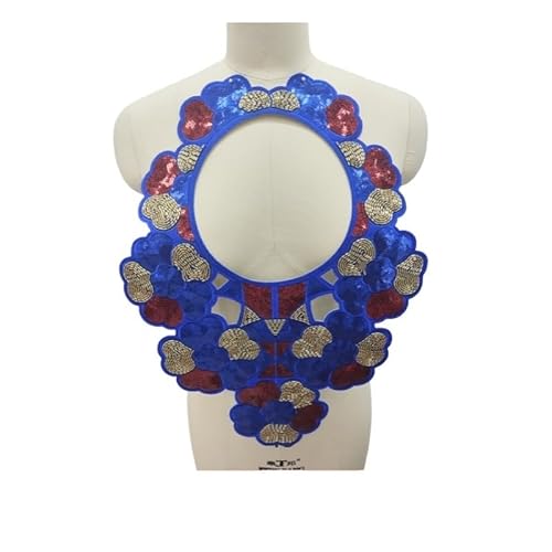 DIY Volldiamant-Kleber for Aufbügeln, glänzende Kragendekoration, buntes Kunstkragen-Zubehör(Royalblue) von YOPI